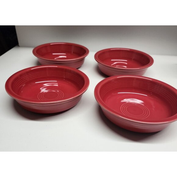 Fiestaware Scarlet Red Cereal Bowls Set of 4 HLC Fiesta - Picture 2 of 9